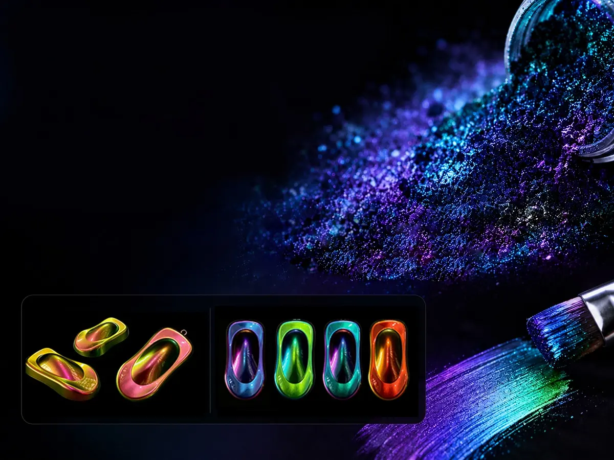 Chameleon pigment series with multi-angle color shift effects
