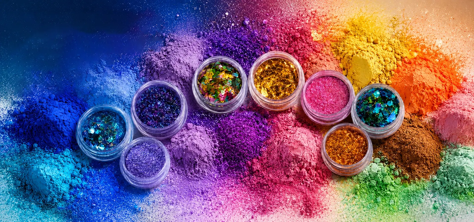 Different mica powders and special effect pigment colors