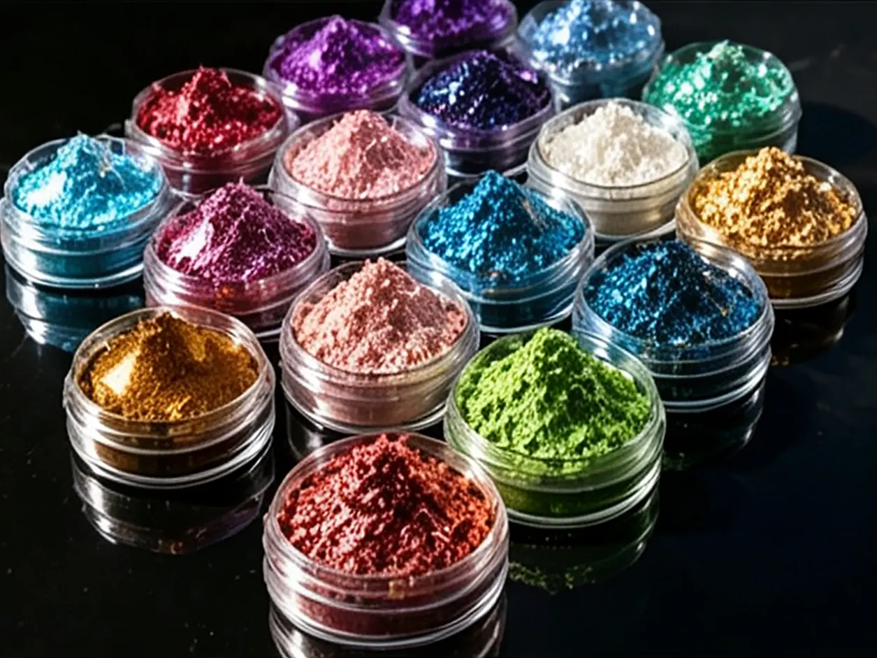 Mica powder and special effect pigment sample jars
