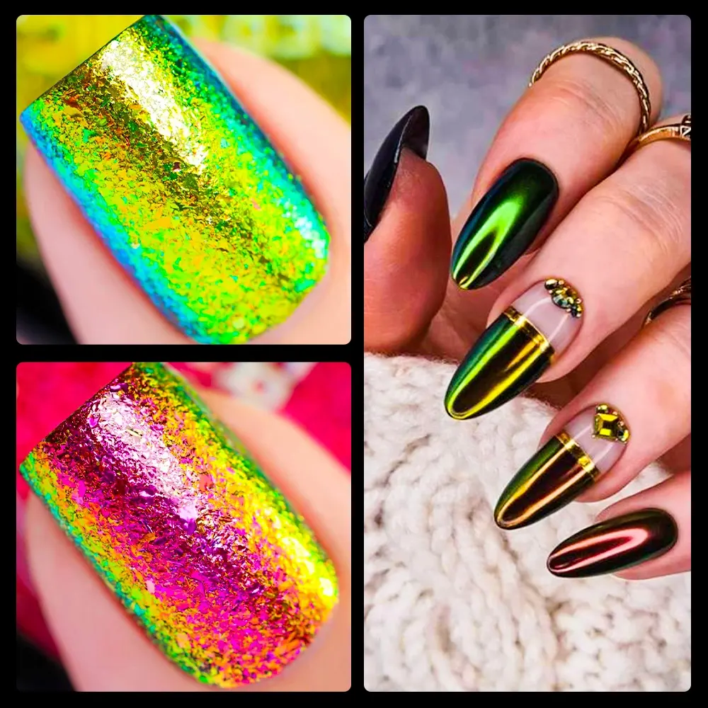 Pigment powder applications for nail art and nail polish